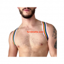 Barcode Berlin - Elastic Harness, white-rainbow