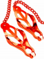 Preview: Mr.Fist Japanese Clover Nipple Clamps, red