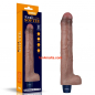 Preview: Lovetoy 10,5 inch Real Softee Silicone Vibration Dildo, brown - waterproof & rechargeable