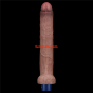 Preview: Lovetoy 10,5 inch Real Softee Silicone Vibration Dildo, brown - waterproof & rechargeable