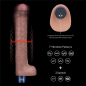 Preview: Lovetoy 10,5 inch Real Softee Silicone Vibration Dildo, brown - waterproof & rechargeable