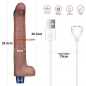 Preview: Lovetoy 10,5 inch Real Softee Silicone Vibration Dildo, brown - waterproof & rechargeable