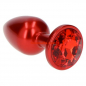 Preview: Metal Plug with Rhinestone, red