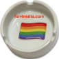 Preview: White Ashtry with rainbow flag inside