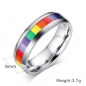 Preview: Pride Ring Polished Stainless Steel with Rainbow Colors