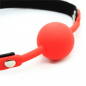 Preview: Red Silicone Ball Gag with black strap and padlock