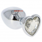 Preview: Stainless Steel Plug with a heart-shaped rhinestone,large