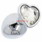 Preview: Stainless Steel Plug with a heart-shaped rhinestone,large