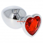 Preview: Stainless Steel Plug with a heart-shaped rhinestone,large