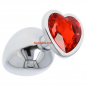 Preview: Stainless Steel Plug with a heart-shaped rhinestone,large