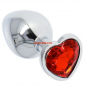 Preview: Stainless Steel Plug with a heart-shaped rhinestone,medium