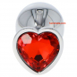 Preview: Stainless Steel Plug with a heart-shaped rhinestone,medium