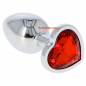 Preview: Stainless Steel Plug with a heart-shaped rhinestone,small