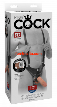 Pipedream King Cock® 10 inch Hollow Strap On Suspender System, flesh (Dildo)