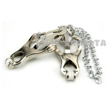 Bound to Please / Brutus - Squeezer Teaser Clover Nipple Clamps with Chain