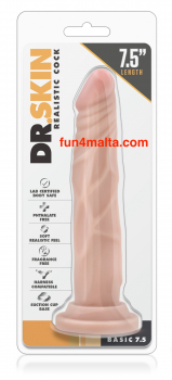 Dr. Skin Realistic 7,5 inch Dildo with Suction Cup, (flesh)