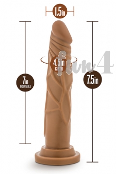 Dr. Skin Realistic 7,5 inch Dildo with Suction Cup, brown (mocha)