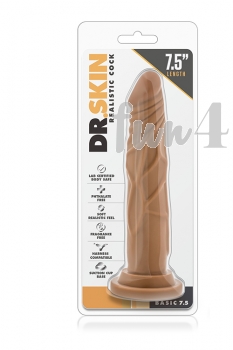 Dr. Skin Realistic 7,5 inch Dildo with Suction Cup, brown (mocha)