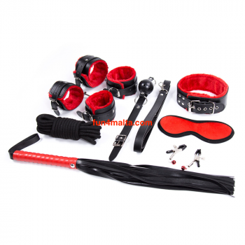 Fetish Fever BDSM Set - 9 pcs., black/red