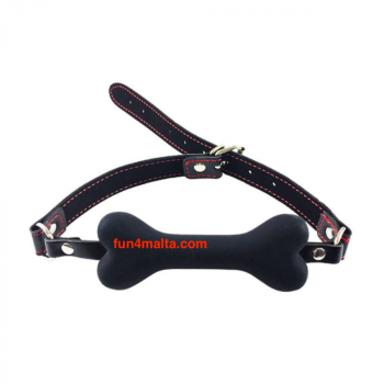 Dog Bone Ball Gag with black bone