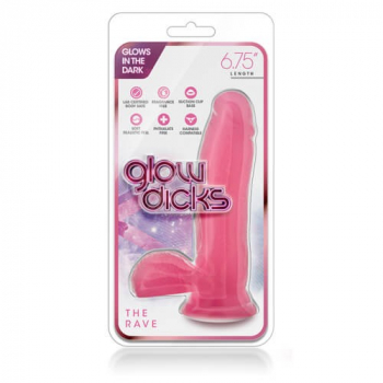 6,75 inch Glow in the Dark Dildo with suction cup