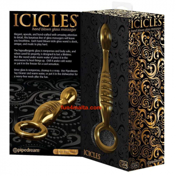 Icicles No G04 Gold Edition Hand Blown Glass Massager