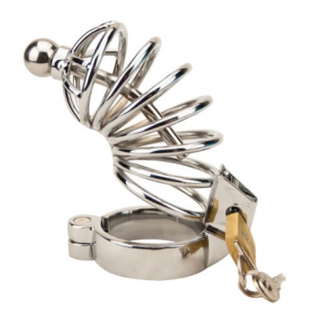 Impound Corkscrew Male Chastity Device with Penis Plug