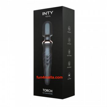 Inty Toys Torch Wandmassager, black - Rechargeable & Waterproof -