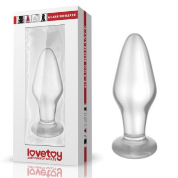 Lovetoy Glass Anal Plug Love,transparent