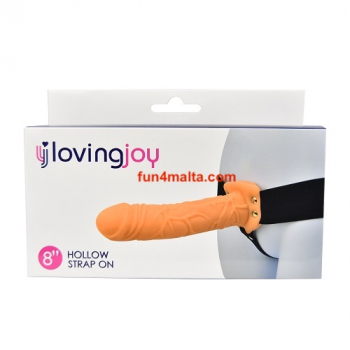 Loving Joy 8 Inch Hollow Strap On, flesh