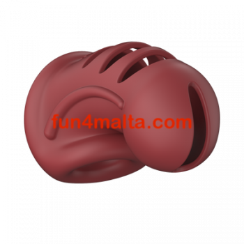 Model 28 - Ultra Soft Silicone Chastity Cage, red