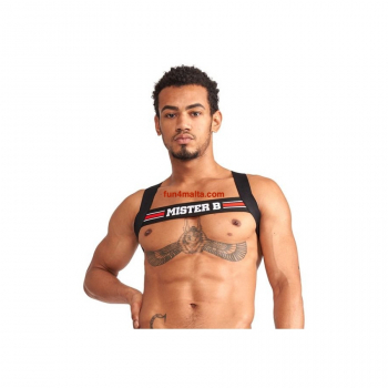 Mr. B Elastic Harness, black and red  -Price Cut-