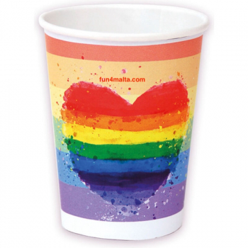 Set of 8 Disposale Rainbow Cups.