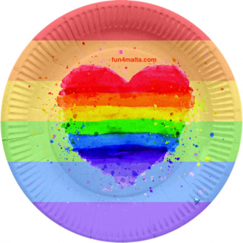 Set of 8 Disposale Rainbow Plates