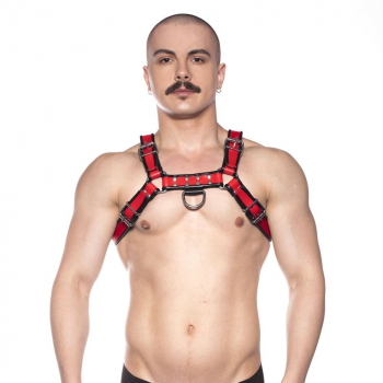 Red Prowler Leather Bodyharness, red - Size M/L