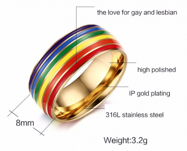 Rainbow Ring Gold Plated