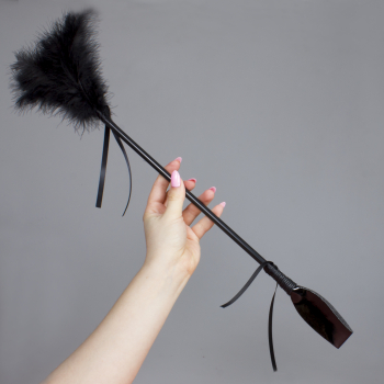 Secret Play Riding Crop & Feather Tickler,black