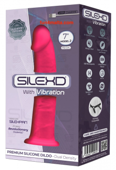 SILEXD Dual Density 7 inch (17,5 cm) with Vibration, pink - rechargeable & splashproof -