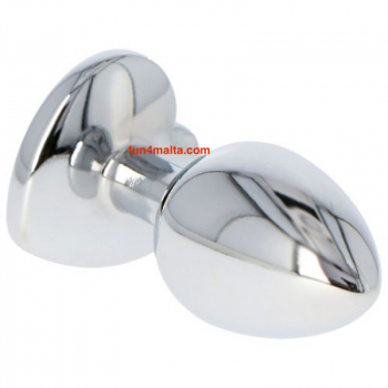 Stainless Steel Plug with a heart-shaped rhinestone,small