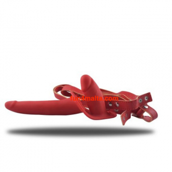 Double Enjoyment 6" Strap On, red