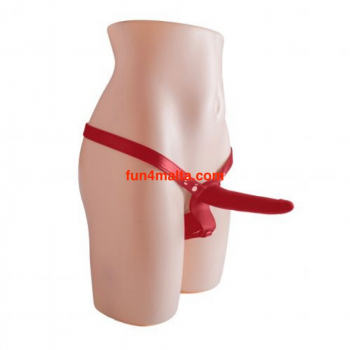 Double Enjoyment 6" Strap On, red