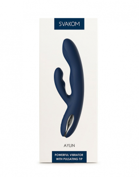 SVAKOM Aylin Rabbit Vibrator with Pulsating Tip, dark-blue