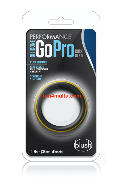 Performance Silicone Go Pro Cockring, black/yellow