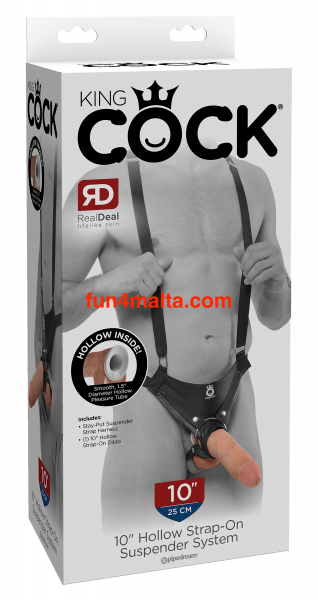 Pipedream King Cock® 10 inch Hollow Strap On Suspender System, flesh (Dildo)