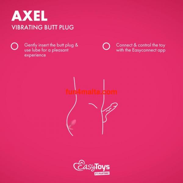 Easy Toys - Axel, Vibrating Butt Plug, pink