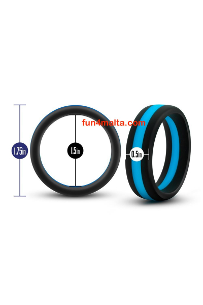 Performance Silicone Go Pro Cockring, black/blue