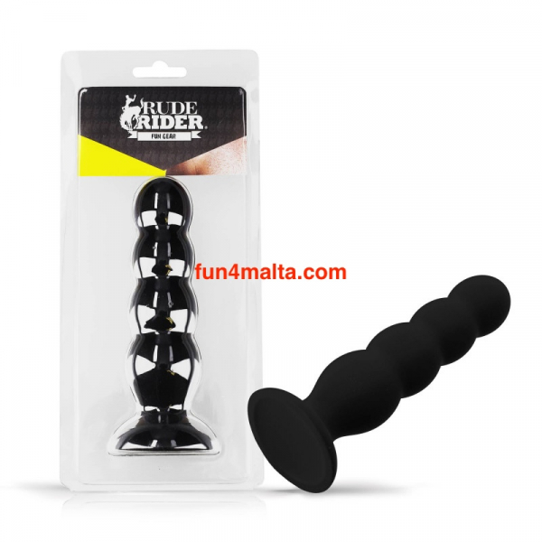 RudeRider Sparkling Anal Plug Large, black