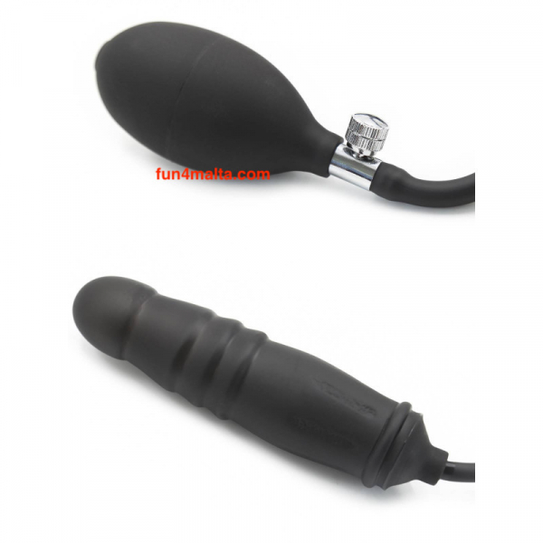 Rude Rider Inflatable Dildo, black