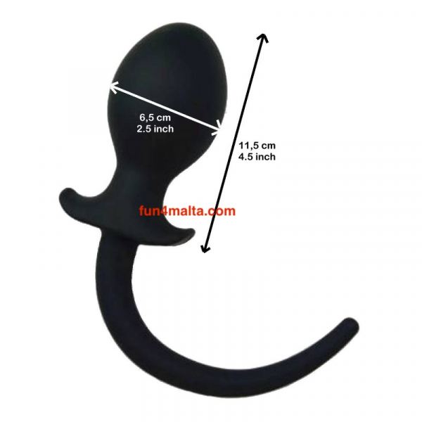 RudeRider Large Dog Tail Plug 33 x 6,5 cm Black Silicone