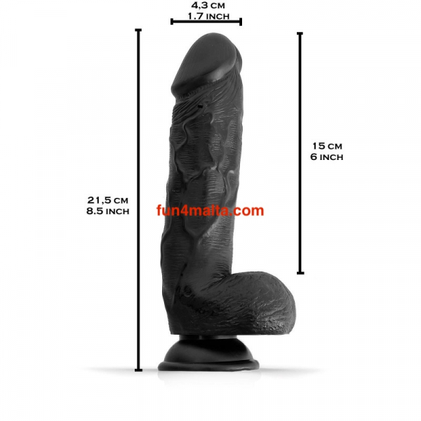 Rude Rider Ultra Realistic Dildo Regular Dude Adam, black